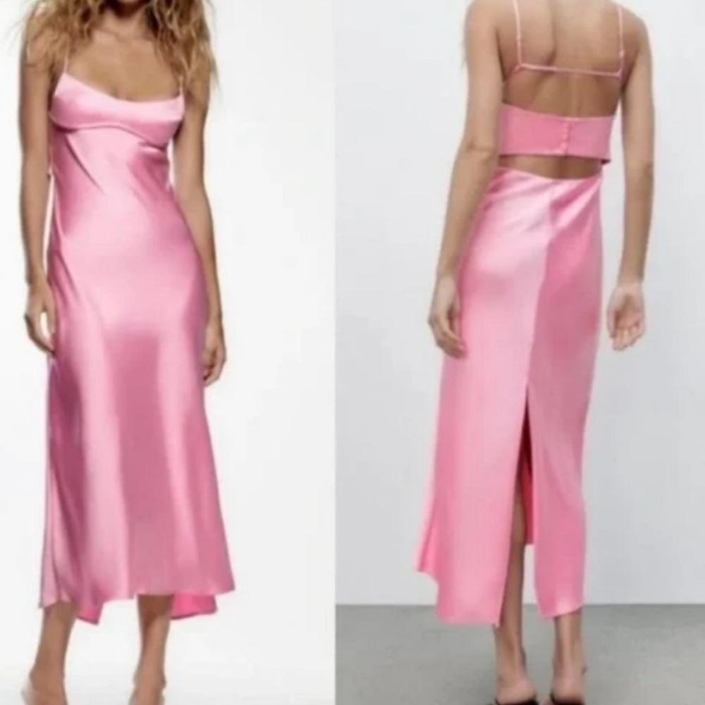 COPY - Zara pink silk dress